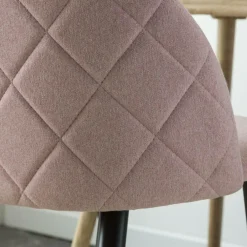 Chaise<Made in Meubles Chaise en tissu rose pâle et métal Jasmine (lot de 2)