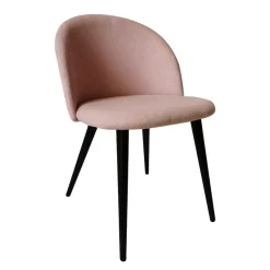 Chaise<Made in Meubles Chaise en tissu rose pâle et métal Jasmine (lot de 2)