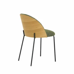 Chaise<Made in Meubles Chaise en tissu vert et bois clair Nyssa (lot de 2)