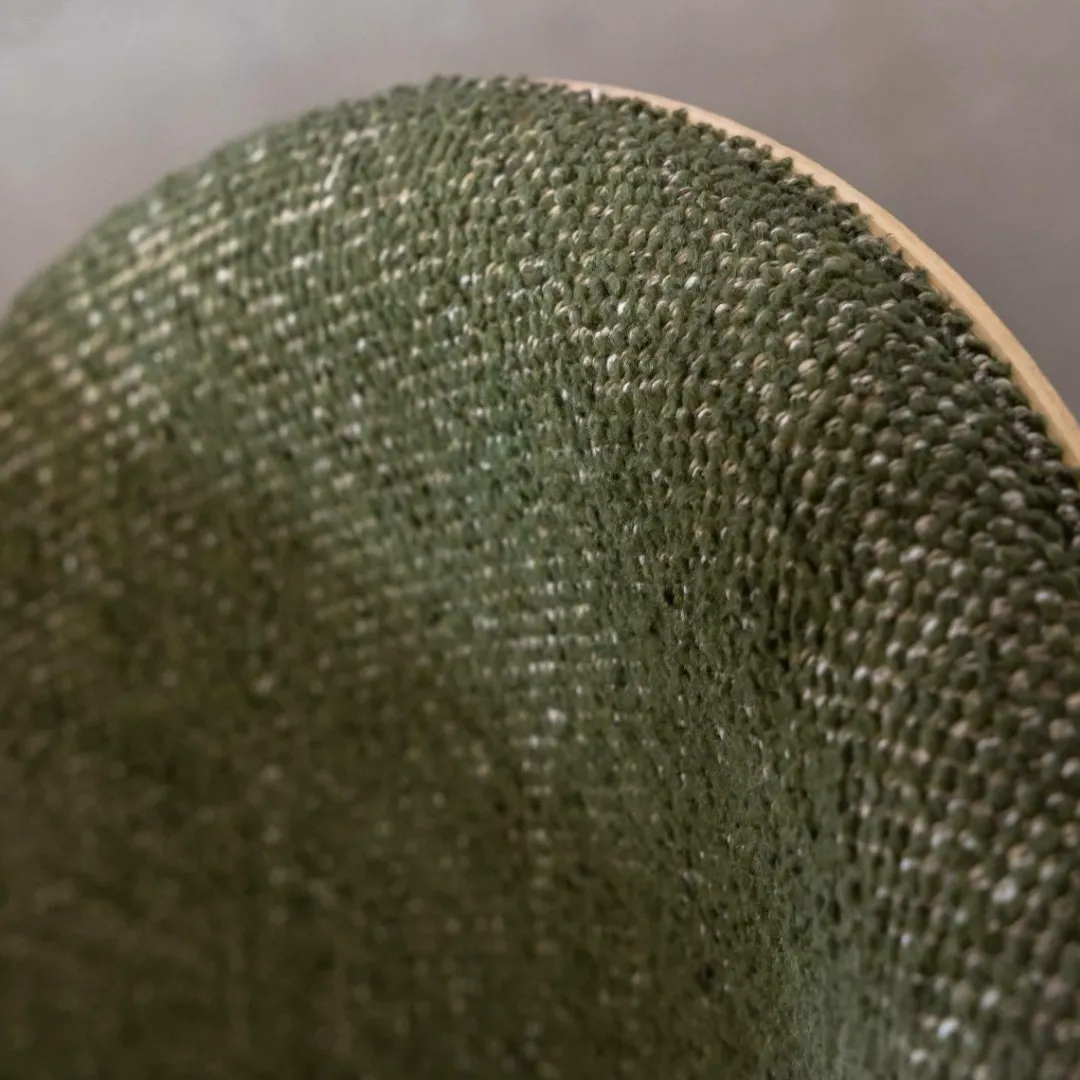 Chaise<Made in Meubles Chaise en tissu vert et bois clair Nyssa (lot de 2)