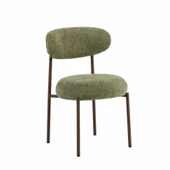 Chaise<Made in Meubles Chaise en tissu vert et métal effet bois Janis (lot de 2)