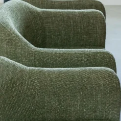 Chaise<Made in Meubles Chaise en tissu vert et pieds en bois Solène (lot de 2)