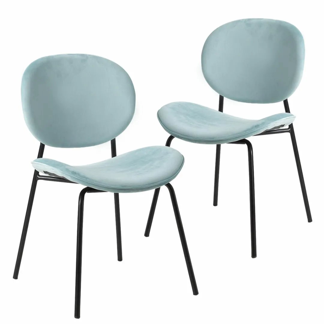 Chaise<Made in Meubles Chaise en velours bleu turquoise Sohane (lot de 2)