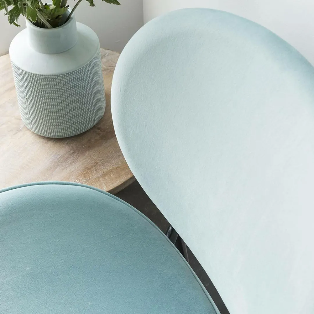 Chaise<Made in Meubles Chaise en velours bleu turquoise Sohane (lot de 2)