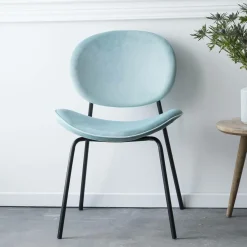 Chaise<Made in Meubles Chaise en velours bleu turquoise Sohane (lot de 2)