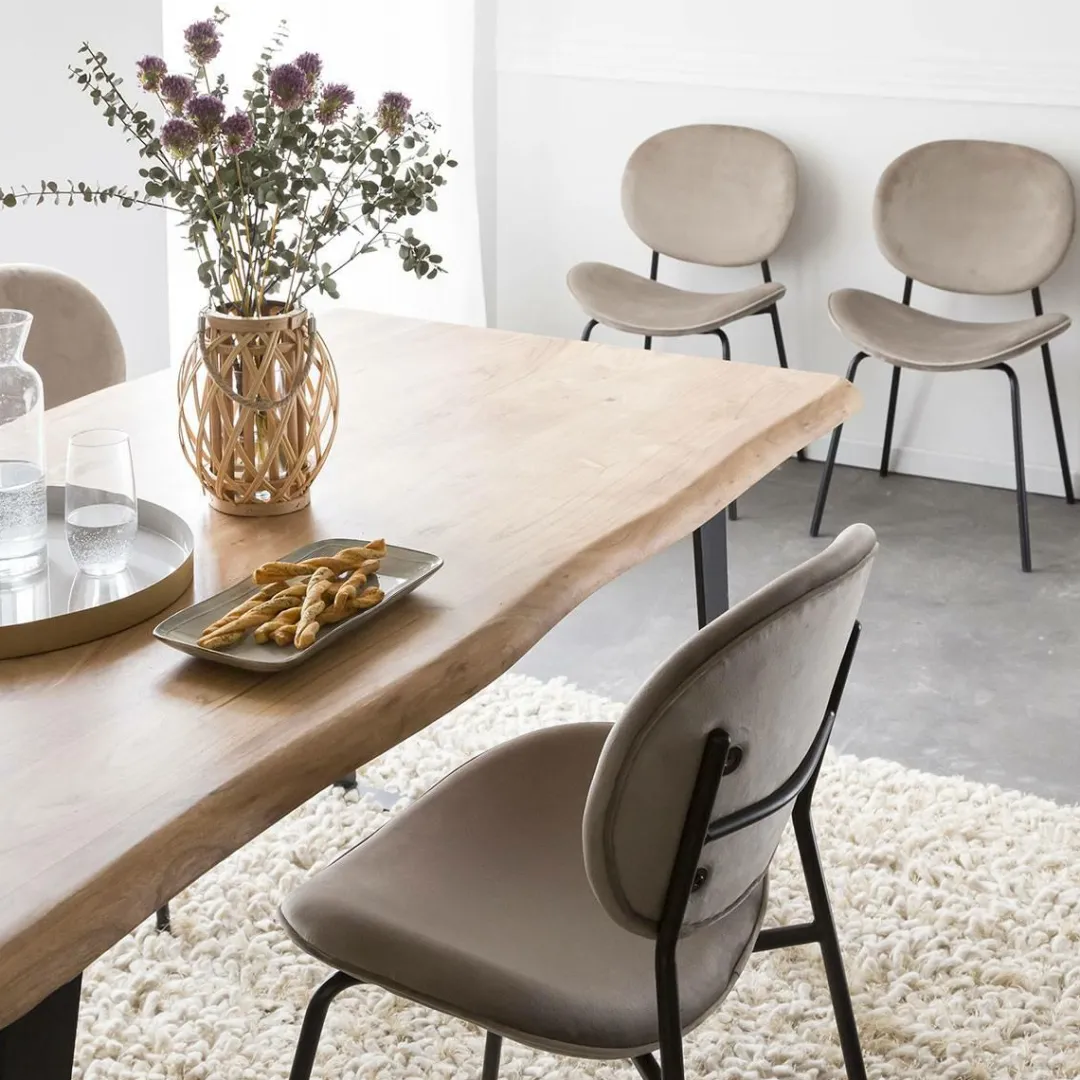 Chaise<Made in Meubles Chaise en velours marron glacé Sohane (lot de 2)