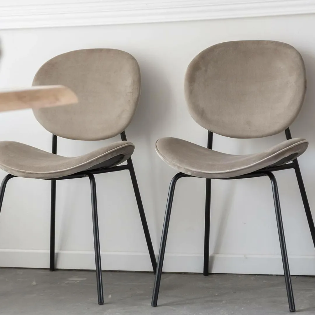 Chaise<Made in Meubles Chaise en velours marron glacé Sohane (lot de 2)