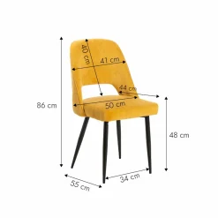 Chaise<Made in Meubles Chaise en velours moutarde Rumba (lot de 2)