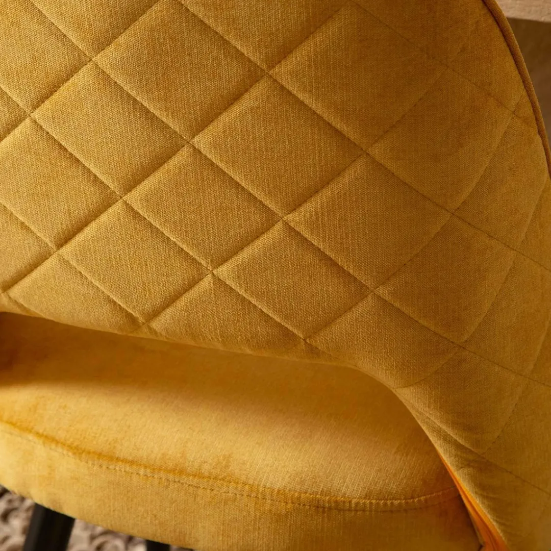 Chaise<Made in Meubles Chaise en velours moutarde Rumba (lot de 2)