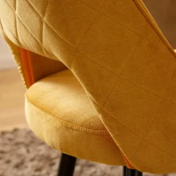 Chaise<Made in Meubles Chaise en velours moutarde Rumba (lot de 2)