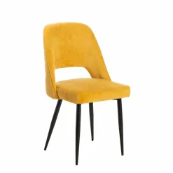 Chaise<Made in Meubles Chaise en velours moutarde Rumba (lot de 2)