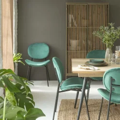 Chaise<Made in Meubles Chaise en velours vert émeraude Sohane (lot de 2)