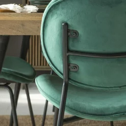 Chaise<Made in Meubles Chaise en velours vert émeraude Sohane (lot de 2)