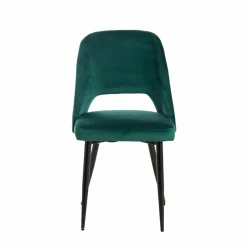 Chaise<Made in Meubles Chaise en velours vert Rumba (lot de 2)