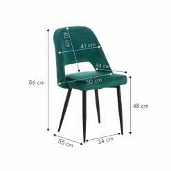 Chaise<Made in Meubles Chaise en velours vert Rumba (lot de 2)