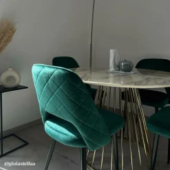 Chaise<Made in Meubles Chaise en velours vert Rumba (lot de 2)