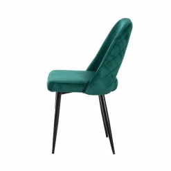 Chaise<Made in Meubles Chaise en velours vert Rumba (lot de 2)