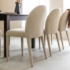 Chaise<Made in Meubles Chaise intégralement en tissu écru Doris (lot de 2)