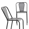 Chaise<Made in Meubles Chaise perforée en métal noir Julien (lot de 2)