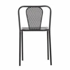 Chaise<Made in Meubles Chaise perforée en métal noir Julien (lot de 2)