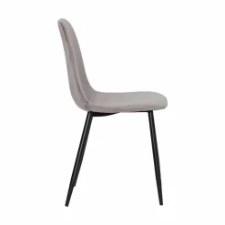 Chaise<Made in Meubles Chaise scandinave en velours gris Copenhague (lot de 2)