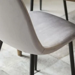 Chaise<Made in Meubles Chaise scandinave en velours gris Copenhague (lot de 2)