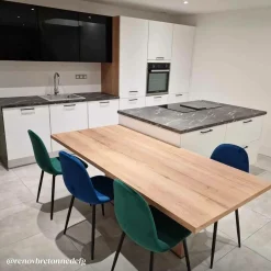 Chaise<Made in Meubles Chaise scandinave en velours vert Copenhague (lot de 2)