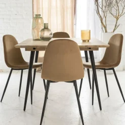 Chaise<Made in Meubles Chaise scandinave en velours marron café Copenhague (lot de 2)