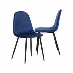 Chaise<Made in Meubles Chaise scandinave en velours bleu roi Copenhague (lot de 2)
