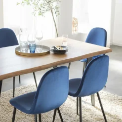 Chaise<Made in Meubles Chaise scandinave en velours bleu roi Copenhague (lot de 2)