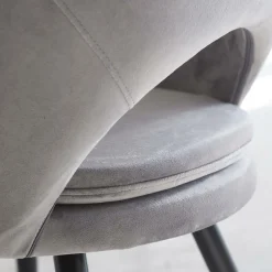Chaise<Made in Meubles Chaise style fauteuil en velours gris souris Elouan (lot de 2)