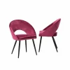Chaise<Made in Meubles Chaise style fauteuil en velours rose framboise Elouan (lot de 2)