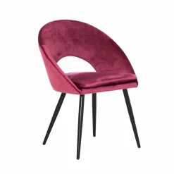 Chaise<Made in Meubles Chaise style fauteuil en velours rose framboise Elouan (lot de 2)