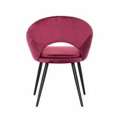 Chaise<Made in Meubles Chaise style fauteuil en velours rose framboise Elouan (lot de 2)