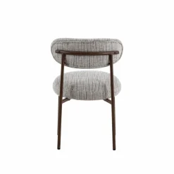 Chaise<Made in Meubles Chaise tissu écru chiné taupe pieds métal effet bois Janis (lot de 2)