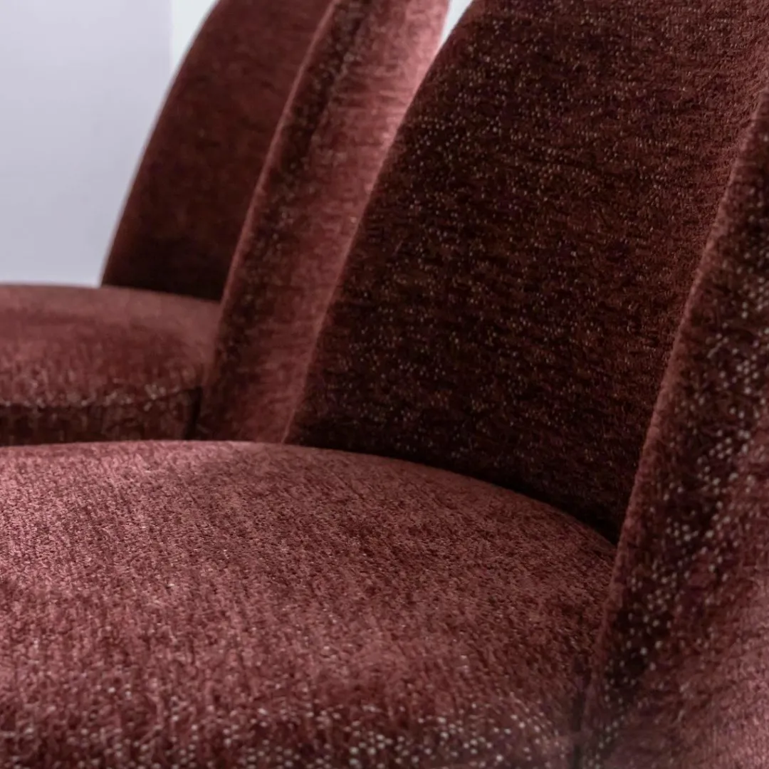 Chaise<Made in Meubles Chaise tissu terracotta et pieds en métal effet bois Vilma (lot de 2)