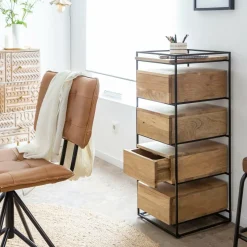 Chiffonnier<Made in Meubles Chiffonnier en bois de manguier et métal Haïcé