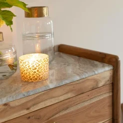 Chiffonnier<Made in Meubles Chiffonnier en marbre et bois d'acacia Calix