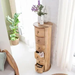 Chiffonnier<Made in Meubles Chiffonnier rond en bois de manguier Maëva