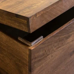 Banc|Meuble De Rangement<Made in Meubles Coffre banc en bois de manguier foncé Babeth