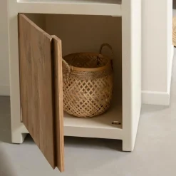 Colonne|Armoire<Made in Meubles Colonne de salle de bain en bois effet béton et bois d'acacia Dalva