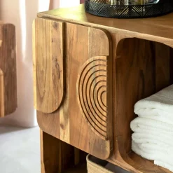 Colonne<Made in Meubles Colonne de salle de bain en bois d'acacia Tilio