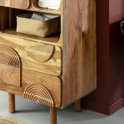 Colonne<Made in Meubles Colonne de salle de bain en bois d'acacia Tilio