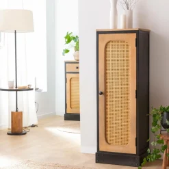 Colonne|Armoire<Made in Meubles Colonne en bois de manguier et cannage Ezra