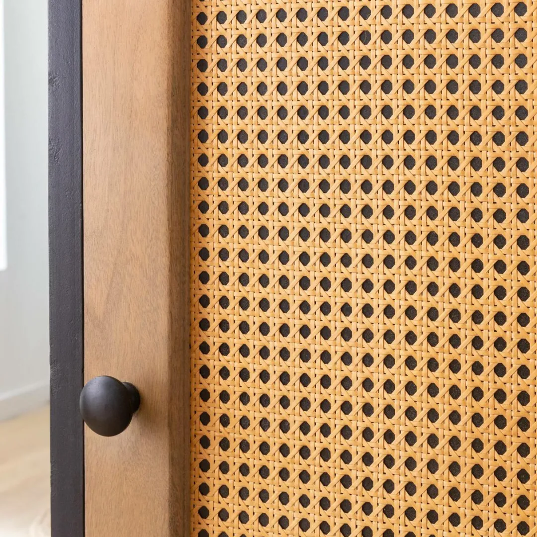 Colonne|Armoire<Made in Meubles Colonne en bois de manguier et cannage Ezra