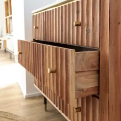 Commode<Made in Meubles Commode en bois d'acacia et marbre blanc Judith