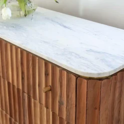 Commode<Made in Meubles Commode en bois d'acacia et marbre blanc Judith