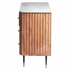 Commode<Made in Meubles Commode en bois d'acacia et marbre blanc Judith