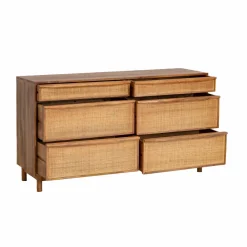 Commode<Made in Meubles Commode en bois de manguier et cannage Rim