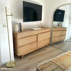 Commode<Made in Meubles Commode en bois de manguier et cannage Rim